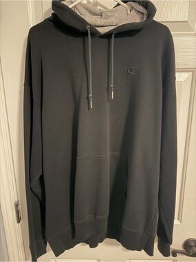 Champion Black Hoodie with Gray Lined Hood